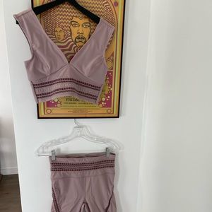 Free People Athleisure matching set in mauve